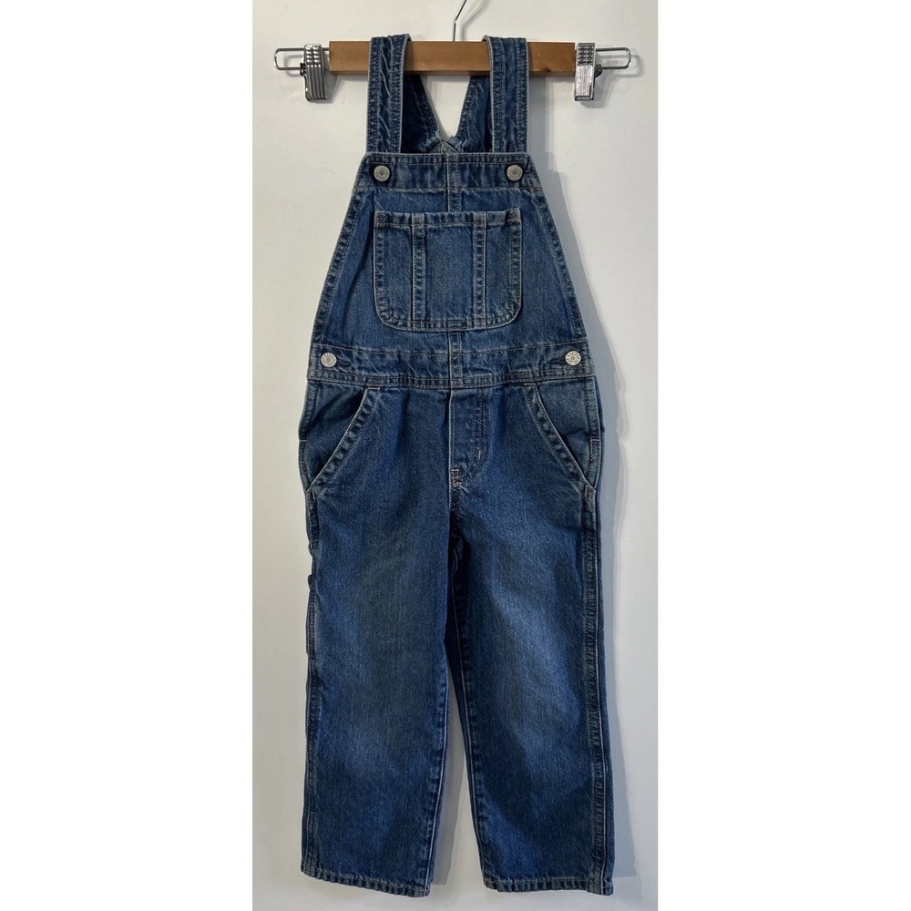 Gap Jeans Kids Denim Utility Overalls Size 4 100% Cotton Clean